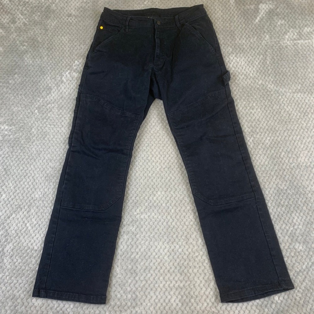 CAT Caterpillar Work Pants Mens 32x30 Black Dynamic Double Knee Utility